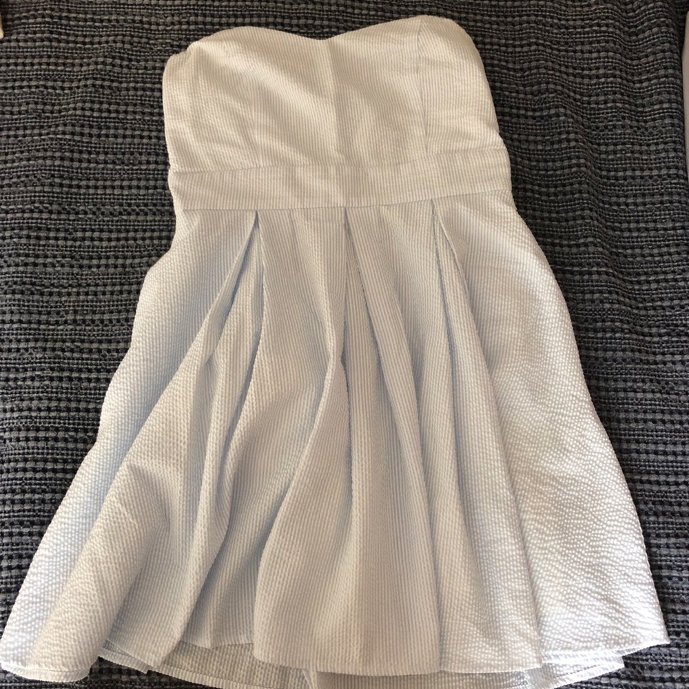 Light blue seersucker dress
